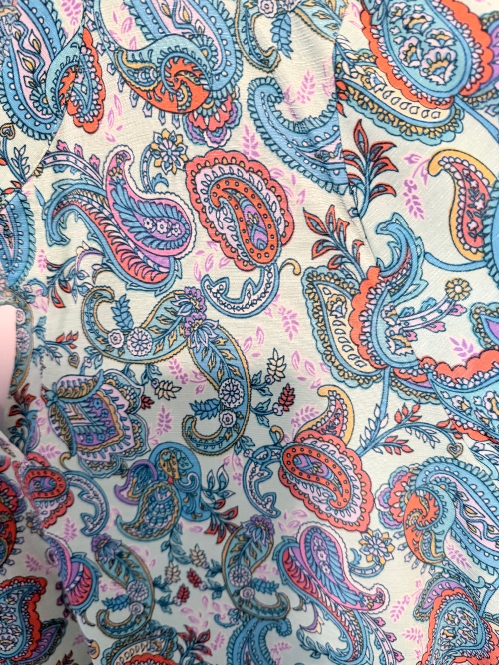 Dear Scarlett Light Aqua Paisley V-Neck Tunic Top - Picture 8 of 10
